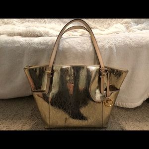 Gold Patent Leather Michael Kors Tote